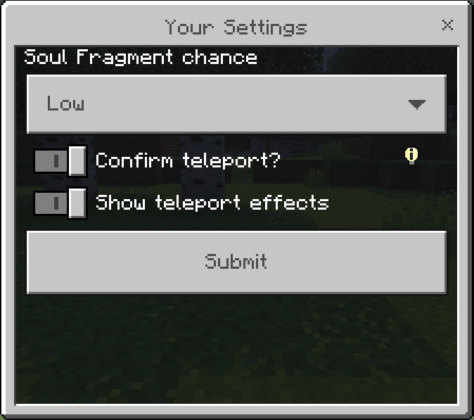 personal settings
