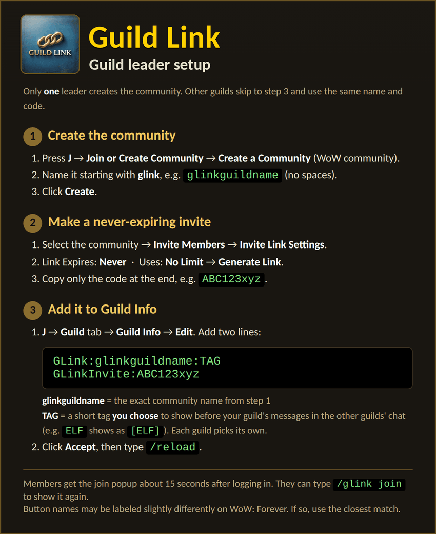 Guild Leader Instructions