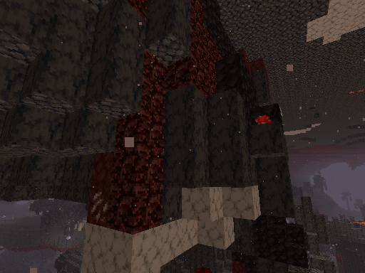Some nether generation, featuring Pale Netherrack, Withen Netherrack, and Slipslate