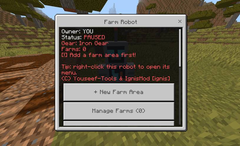 Farm Worker Robot — the robot that farms for you — Minecraft Bedrock addon, screenshot 10