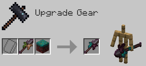 Netherite warpedthorn smithing recipe, it requires no template/upgrade, either a netherite mossthorn or netherite crimsonthorn and a warped nylium