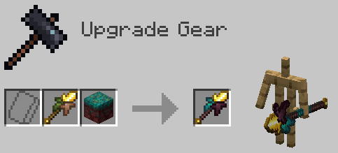 Golden warpedthorn smithing recipe, it requires no template/upgrade, either a golden mossthorn or golden crimsonthorn and a warped nylium