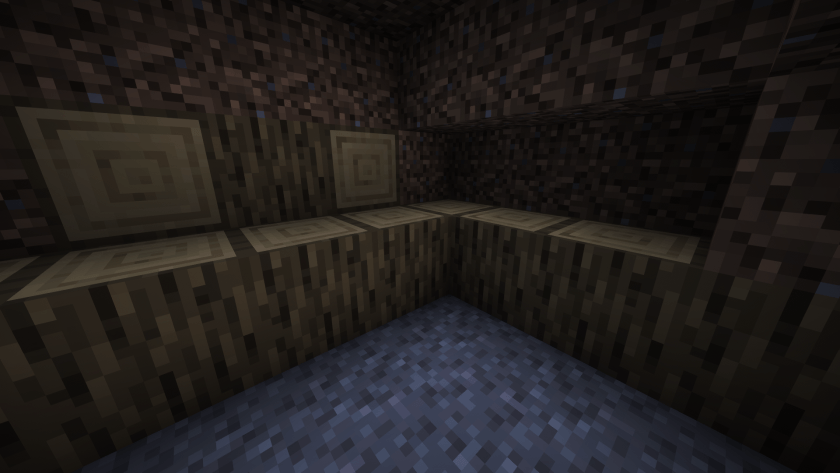 There must not be any empty blocks inside. In all, there should be 55 blocks of logs if you have constructed the structure correctly.