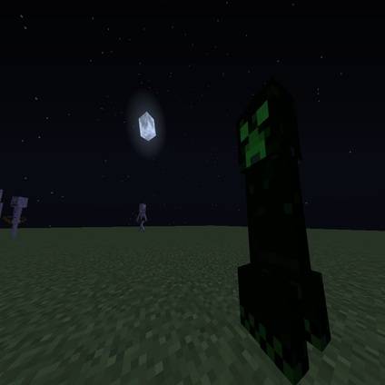 The Crazy Creeper, walking serenely through the world, beneath the bright moon...