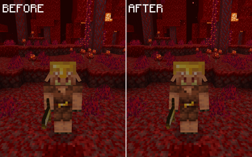 Comparison between the vanilla and the modified texture of the helmets