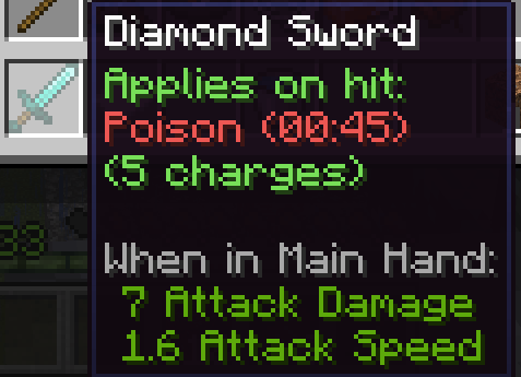 Tooltip for a poison tipped sword