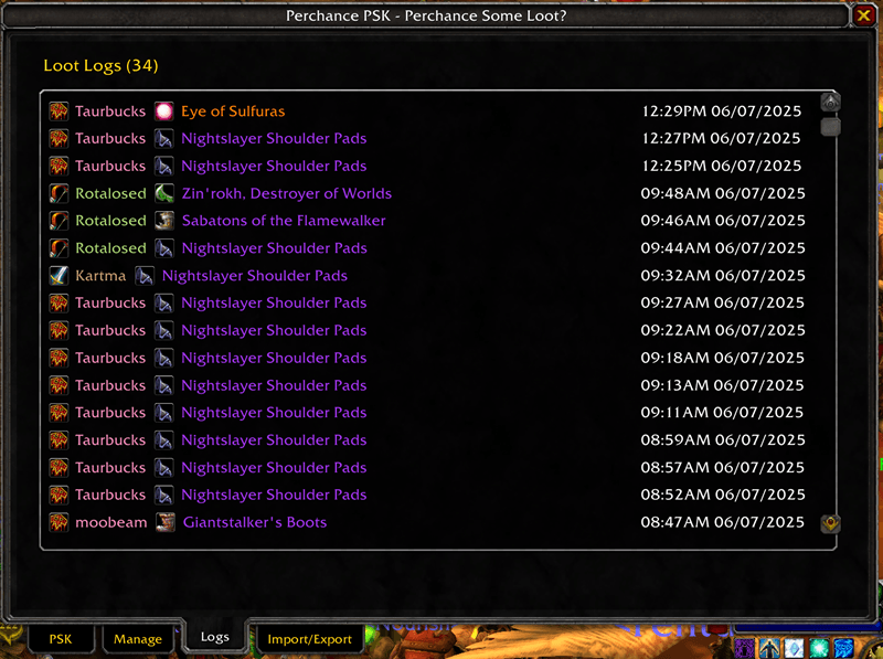 Perchance PSK Loot Master - World of Warcraft Addons - CurseForge