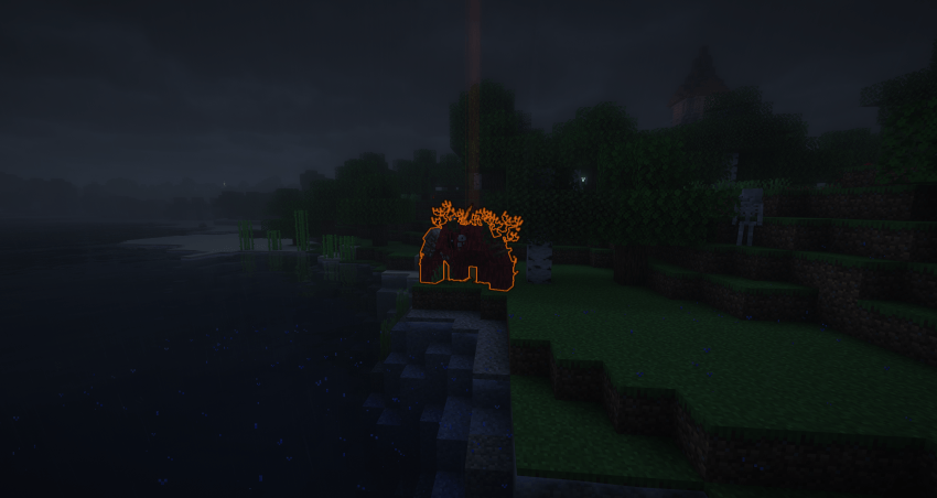 Screenshot of modded boss that is buffed and glowing