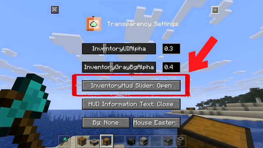 Press "J" for settings