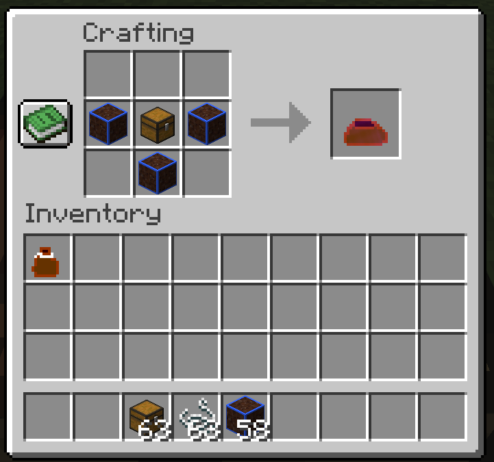 Crafting Recipe for the Unuseable Dirt Sack