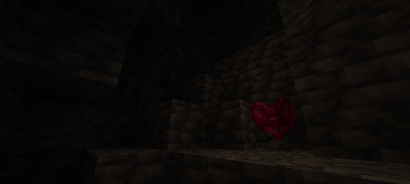 Heart crystal in a cave