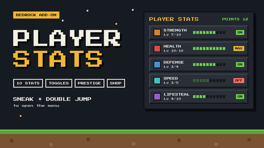 Player Stats System (Achivement Friendly) — Minecraft Bedrock addon, screenshot 1
