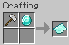 The crafting recipe for the diamond coin plate.