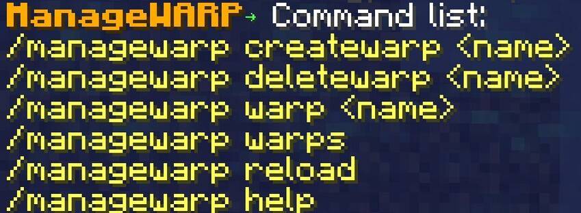 Commands of ManageWARP