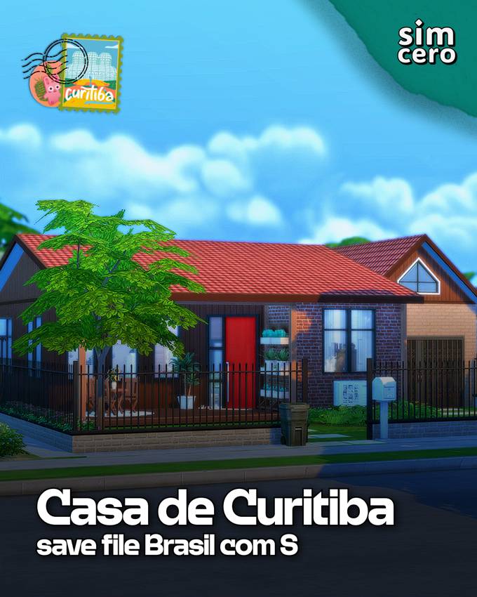 front of a brazilian house with text: "Casa de Curitiba - save file Brasil com S"