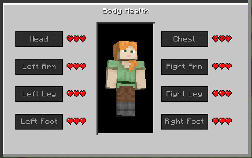 Player Health Menu.