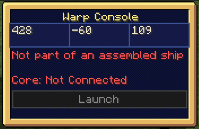 Warp console gui