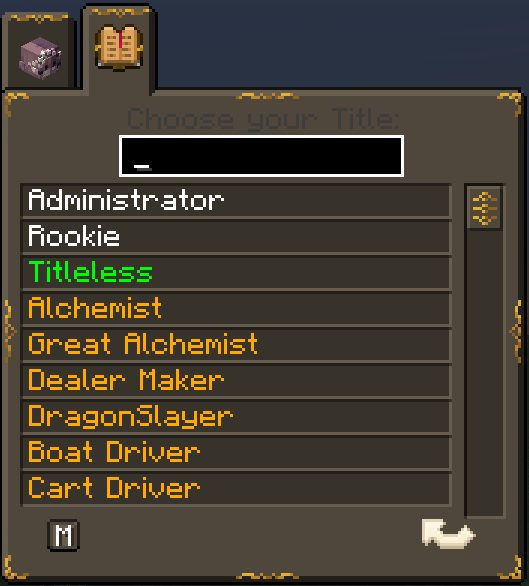 Title selector