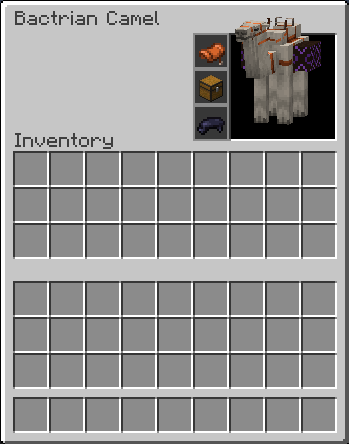 Bactrian Camel Inventory with Equipment