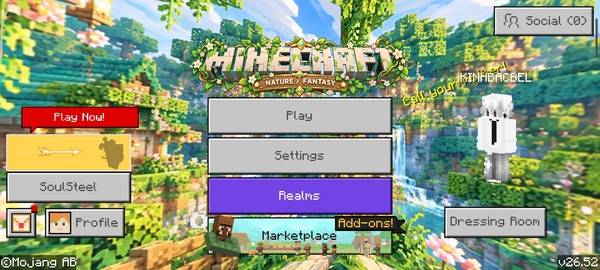 🌿 MintyBloom UI — Pastel Nature Pack — Minecraft Bedrock texture pack, screenshot 1