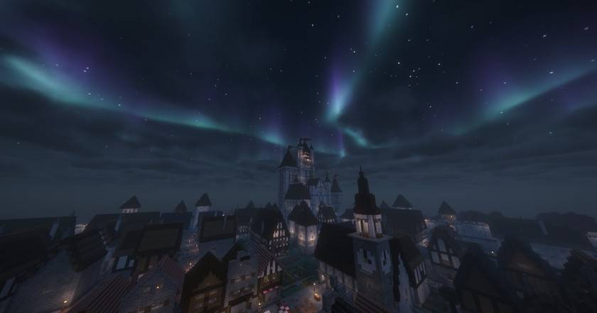 Northern lights over the capital, Zenith
