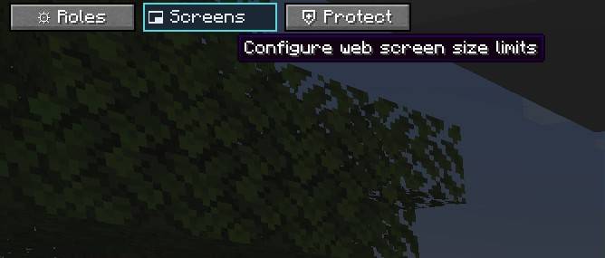 Screens button in pause menu
