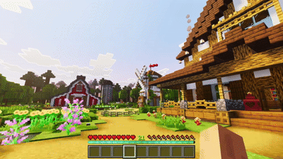 Reefy's Animated Xp Bars+ — Minecraft Bedrock texture pack, screenshot 2