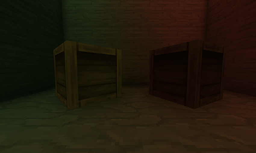 A Capture Crate vs a Sturdy Capture Crate - the latter is darker, resembling Blackwood textures.