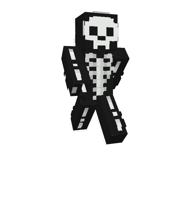 Scoopy scary skeleton — Minecraft Bedrock skin, screenshot 1