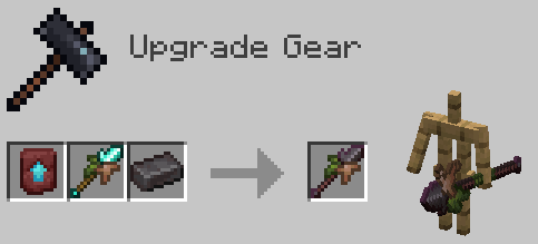 Image of netherite mossthorn smithing recipee, it requires one netherite upgrade, one diamond mossthorn and a netherite ingot
