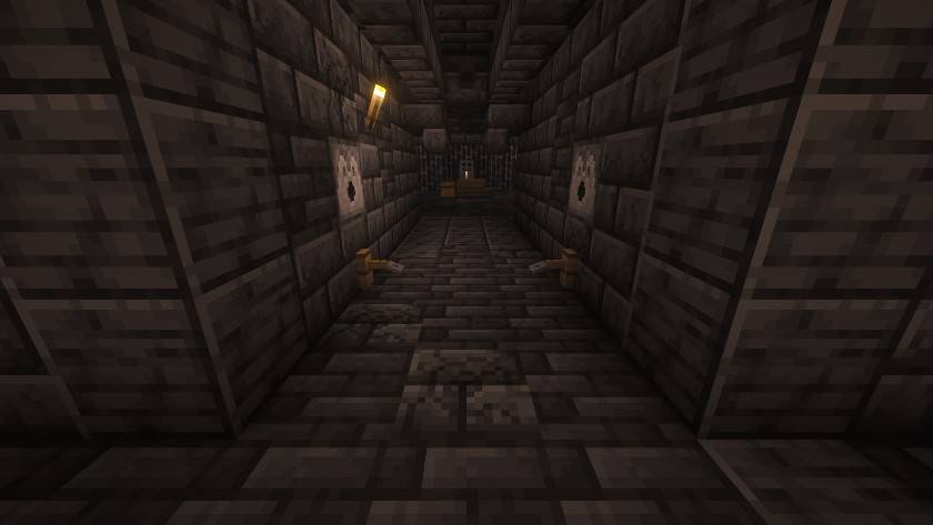 A wire across a corridor, a dispenser in each wall