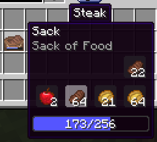 sack of food example