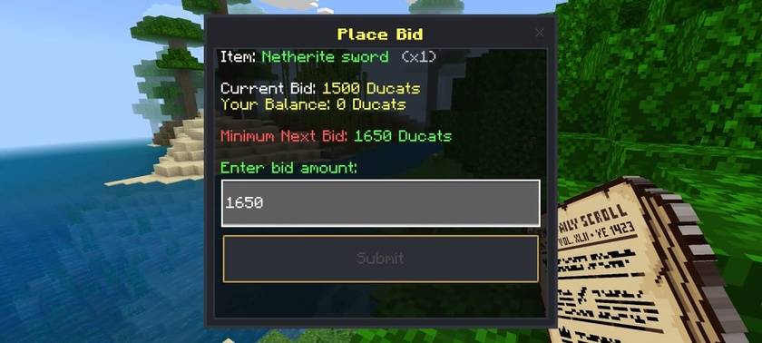 Placing a Bid