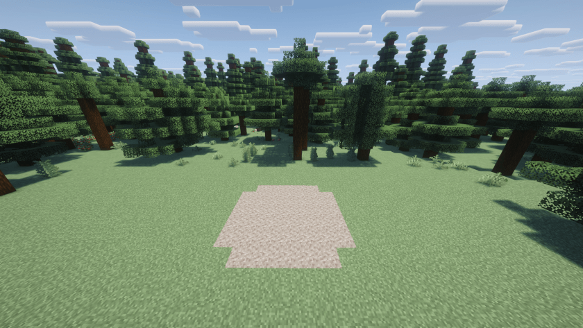 Step 1: Build a 7x7 gravel base without corners