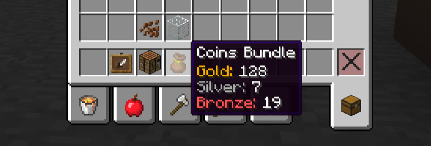 Coins bundle with coins