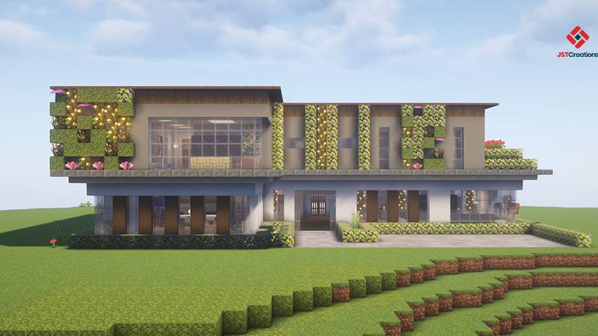 Survival Modern House #129 (Achievements On) — Minecraft Bedrock map, screenshot 2