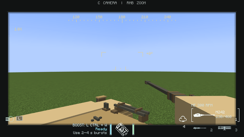 Gunner optics with the barrel and front deck visible