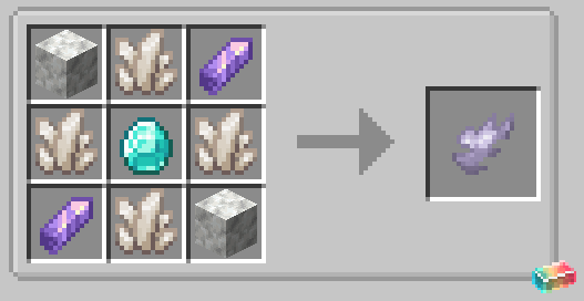 Crafting recipe for broken crystal.