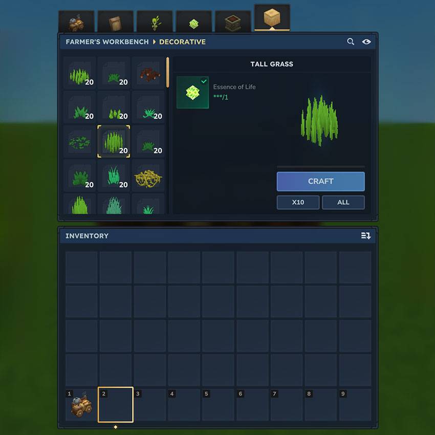 Example of craftable grass.