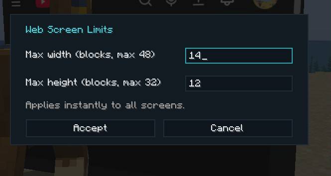 Screen size limits GUI