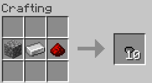 Cobblestone + Iron + Redstone = Ammo