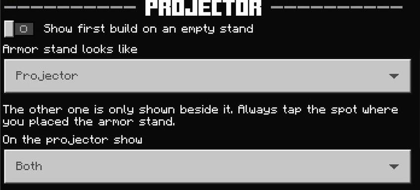 Projector settings