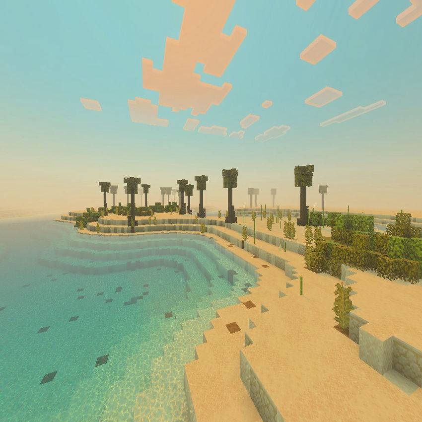 The oasis were migrating herds of dinos come to drink