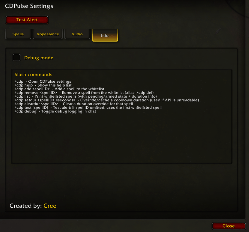 Info Tab