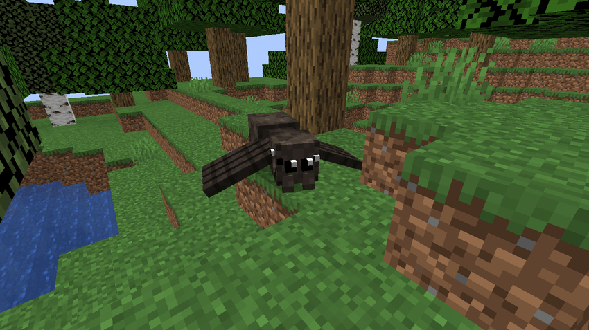 Прыгающий паук в Minecraft