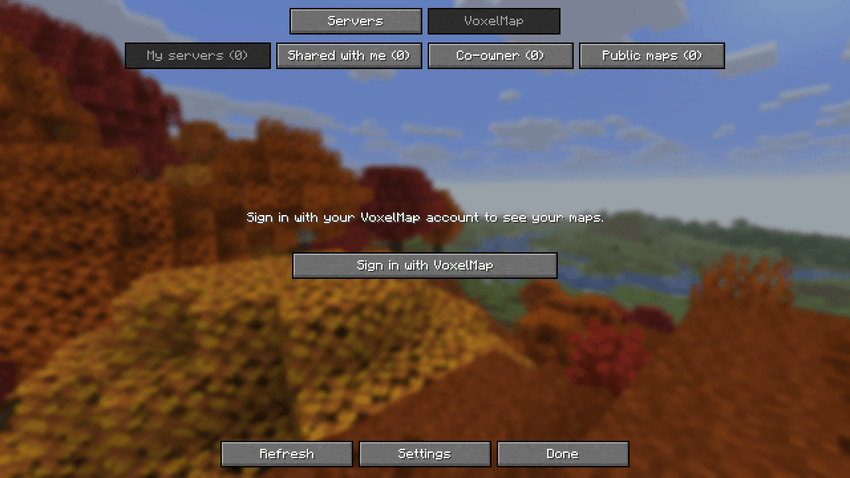 Sign in with VoxelMap