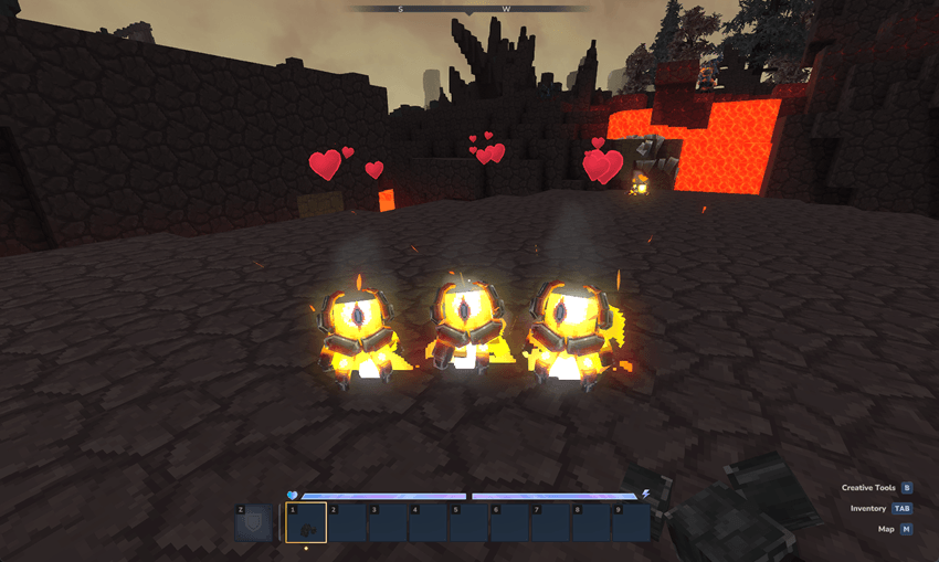 The Loving Sparks have moved closer and are emitting heart particles. They love me!