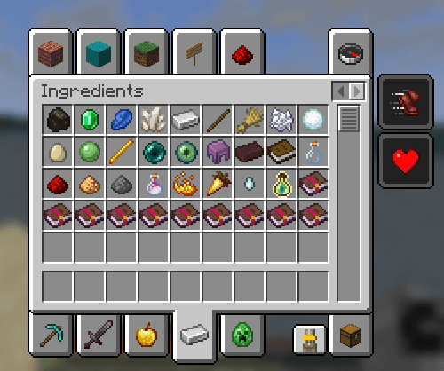 An image of items unlocked in the ingredients tab of the Journey Inventory.