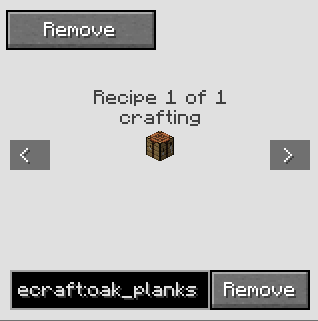 Recipe Removal