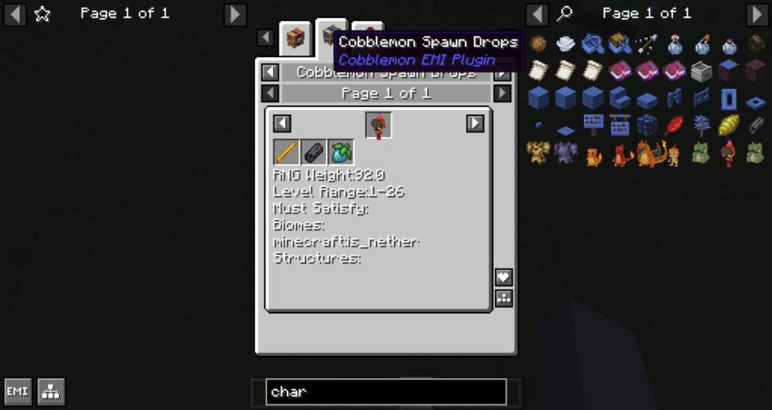 EMI spawn specific drops